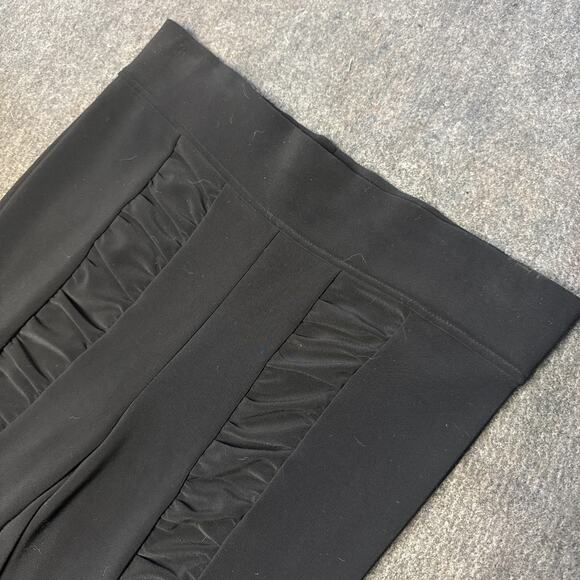 Joseph Ribkoff Black Ruched Satin Front Pull-On Pants Size 12 Made in Canada - Picture 3 of 13